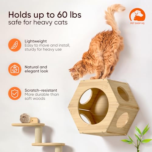 Wall Mounted Cat Furniture Climbing Shelves Hammock Bridge Bed