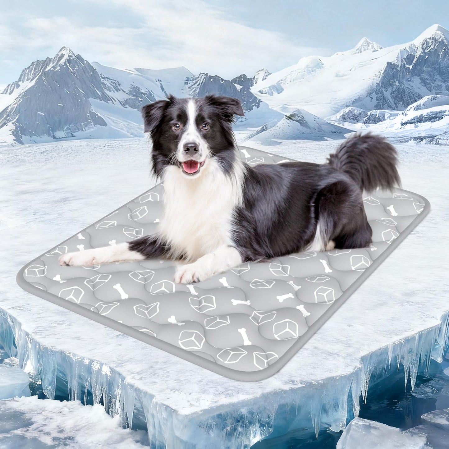 Cooling Dog Mat Arc-Chill Breathable Crate Pad Blue Green