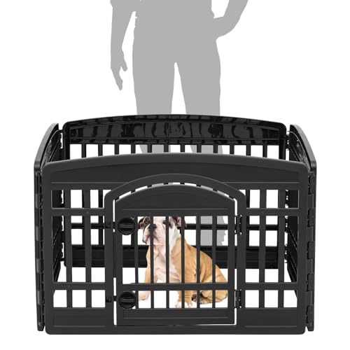 8 Panel Dog Playpen 34 Inch Tall Foldable Indoor Outdoor Enclosure