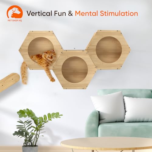 Wall Mounted Cat Furniture Climbing Shelves Hammock Bridge Bed