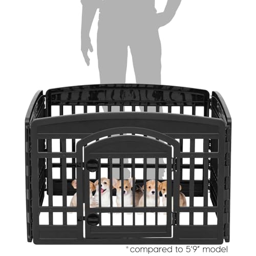 8 Panel Dog Playpen 34 Inch Tall Foldable Indoor Outdoor Enclosure