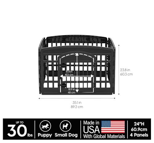 8 Panel Dog Playpen 34 Inch Tall Foldable Indoor Outdoor Enclosure
