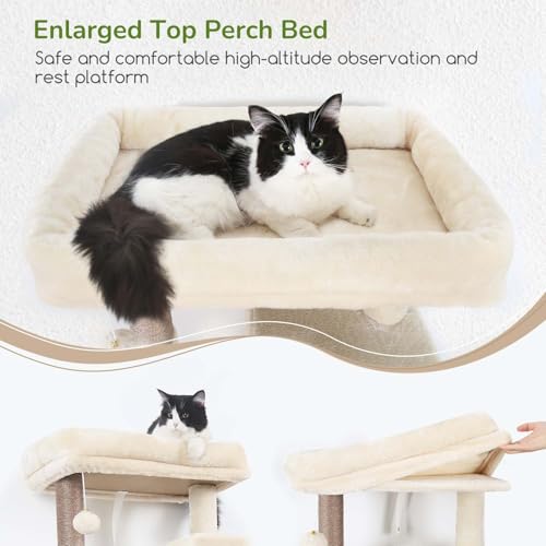 Heavy Duty Cat Tree Tower 70 Inch Scratching Post Hammock Condo
