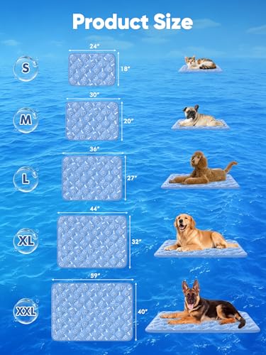 Cooling Dog Mat Arc-Chill Breathable Crate Pad Blue Green