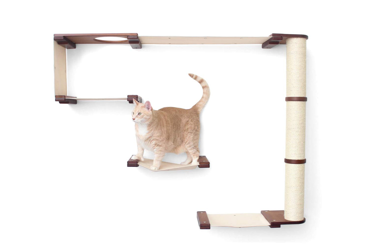 Modern Cat Condo Wall Bridge Hammock Scratching Poles