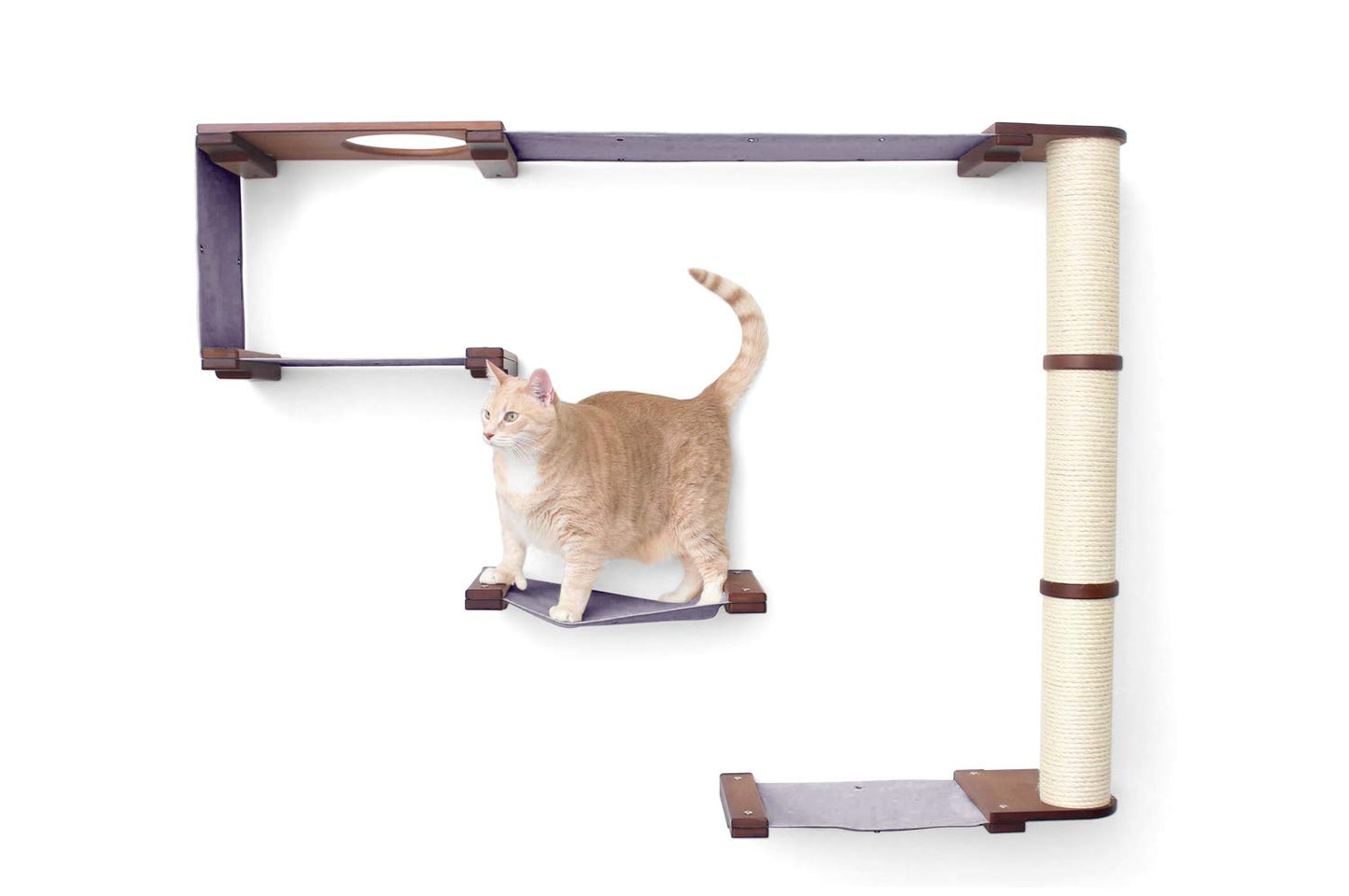 Modern Cat Condo Wall Bridge Hammock Scratching Poles