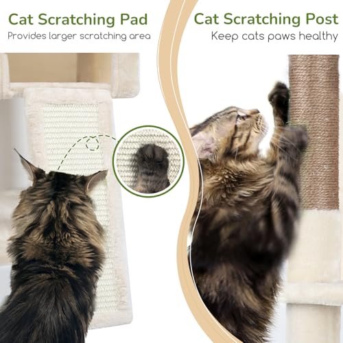 Heavy Duty Cat Tree Tower 70 Inch Scratching Post Hammock Condo