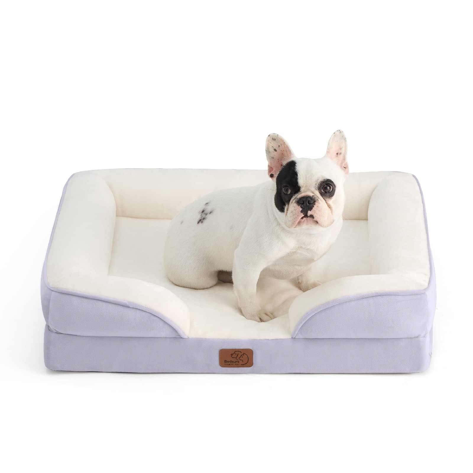 Bedsure Orthopedic Dog Bed - Washable Bolster Dog Cat Sofa Beds, Supportive Foam Pet Couch Bed with Removable Washable Cover, Waterproof Lining and Nonskid Bottom