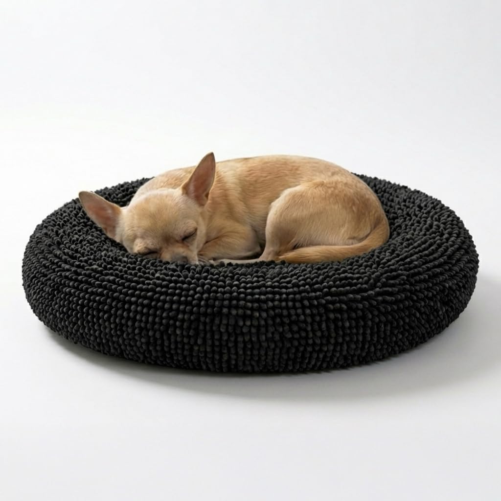 Muddy Mat® Cloud K-9 Bed for Dogs & Cats, Soft & Relaxing Donut Dog Bed, Chenille Material, Removable Cover, Washable & Dryer Safe