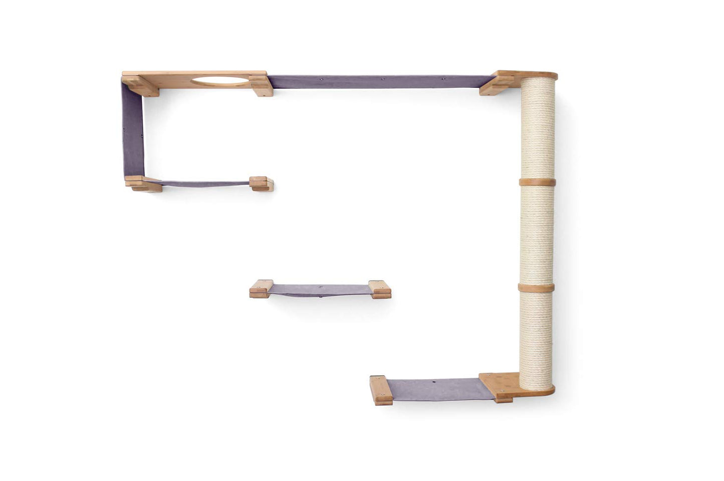 Modern Cat Condo Wall Bridge Hammock Scratching Poles