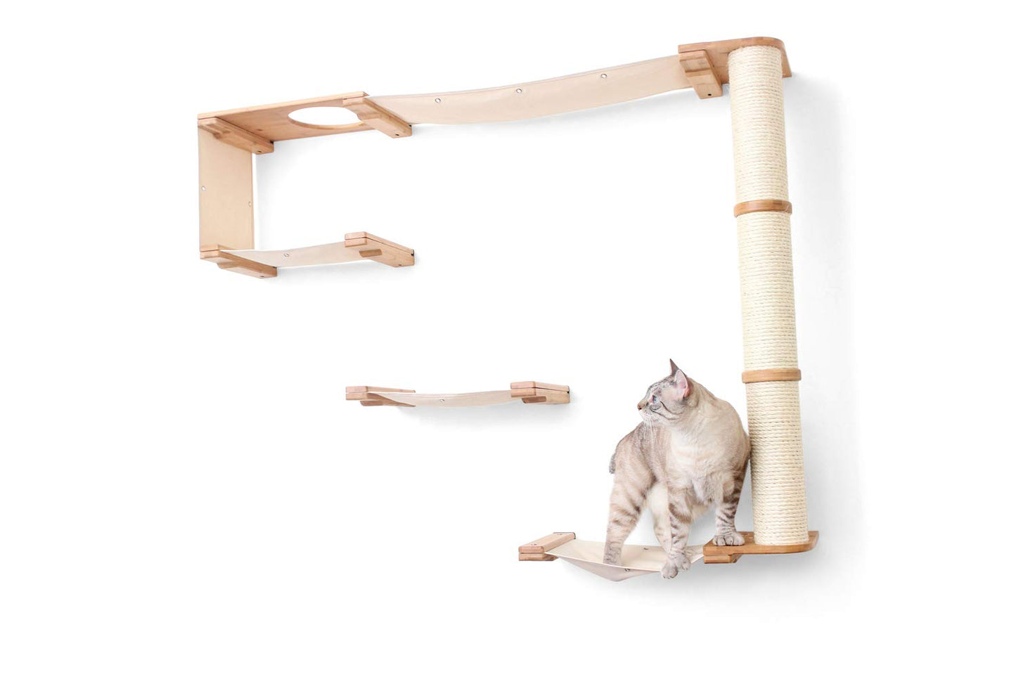 Modern Cat Condo Wall Bridge Hammock Scratching Poles