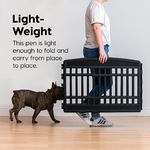 8 Panel Dog Playpen 34 Inch Tall Foldable Indoor Outdoor Enclosure