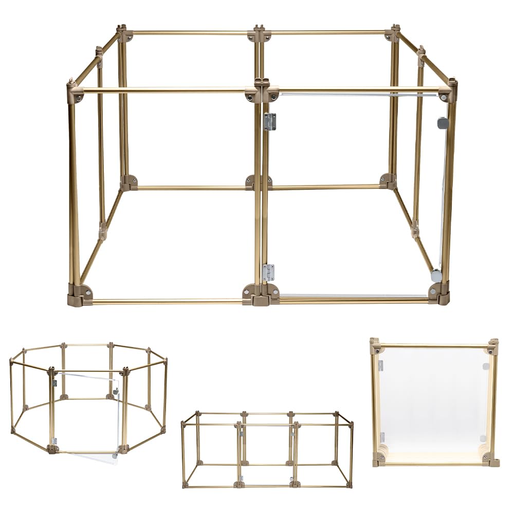 Foldable Dog Playpen Clear Panels Portable Puppy Exercise Fence