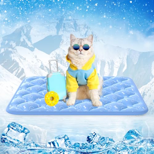 Cooling Dog Mat Arc-Chill Breathable Crate Pad Blue Green