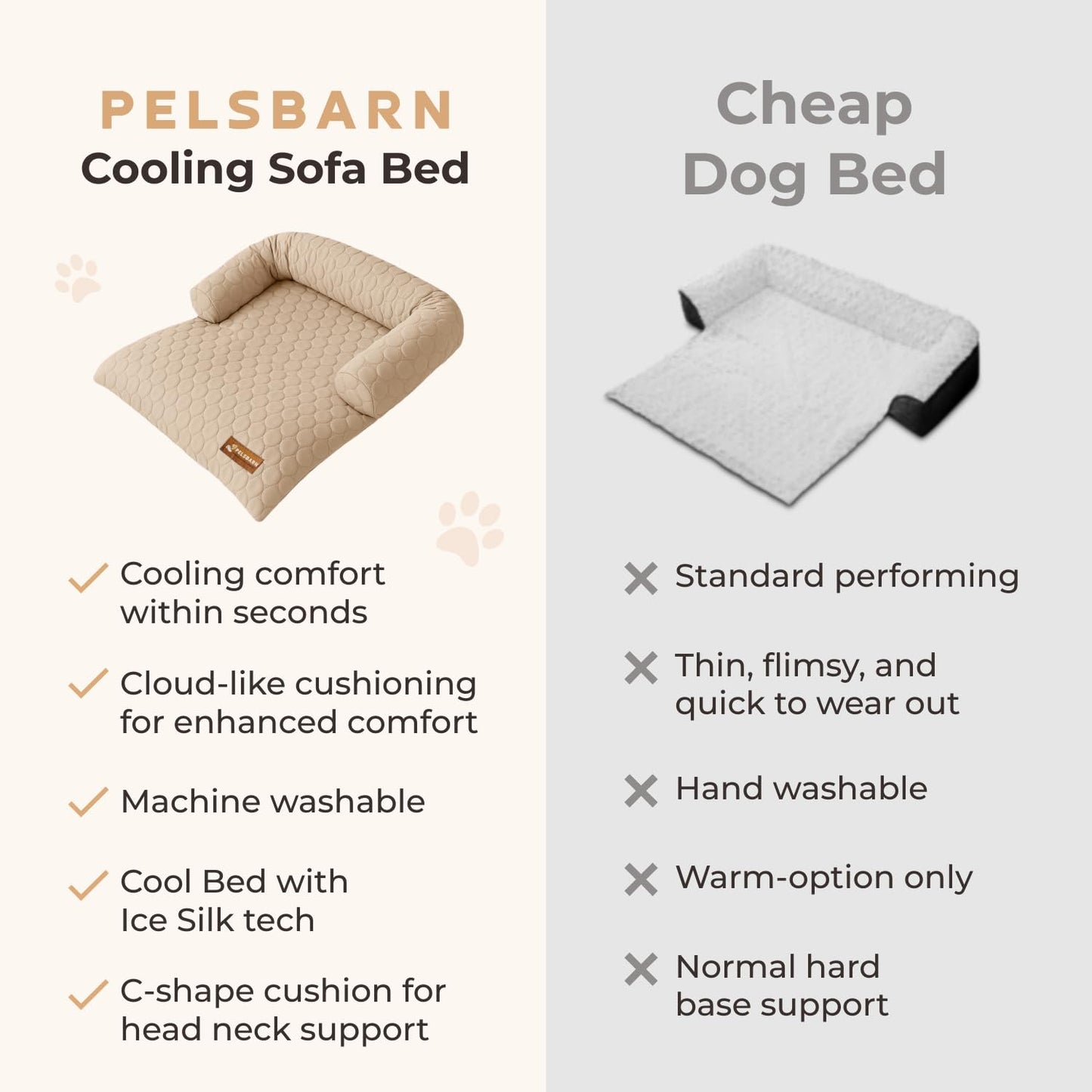Cooling Dog Bed Ice Silk Self Cooling Non-Slip Washable
