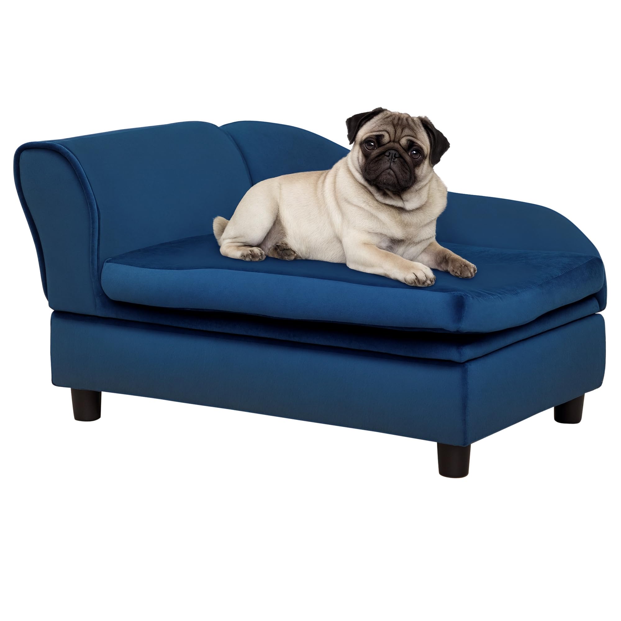 PawHut Luxury Fancy Dog Couch with Hidden Storage, Small Dog Sofa Bed with 2" Soft Foam, Modern Pet Furniture for Puppies & Little Breeds