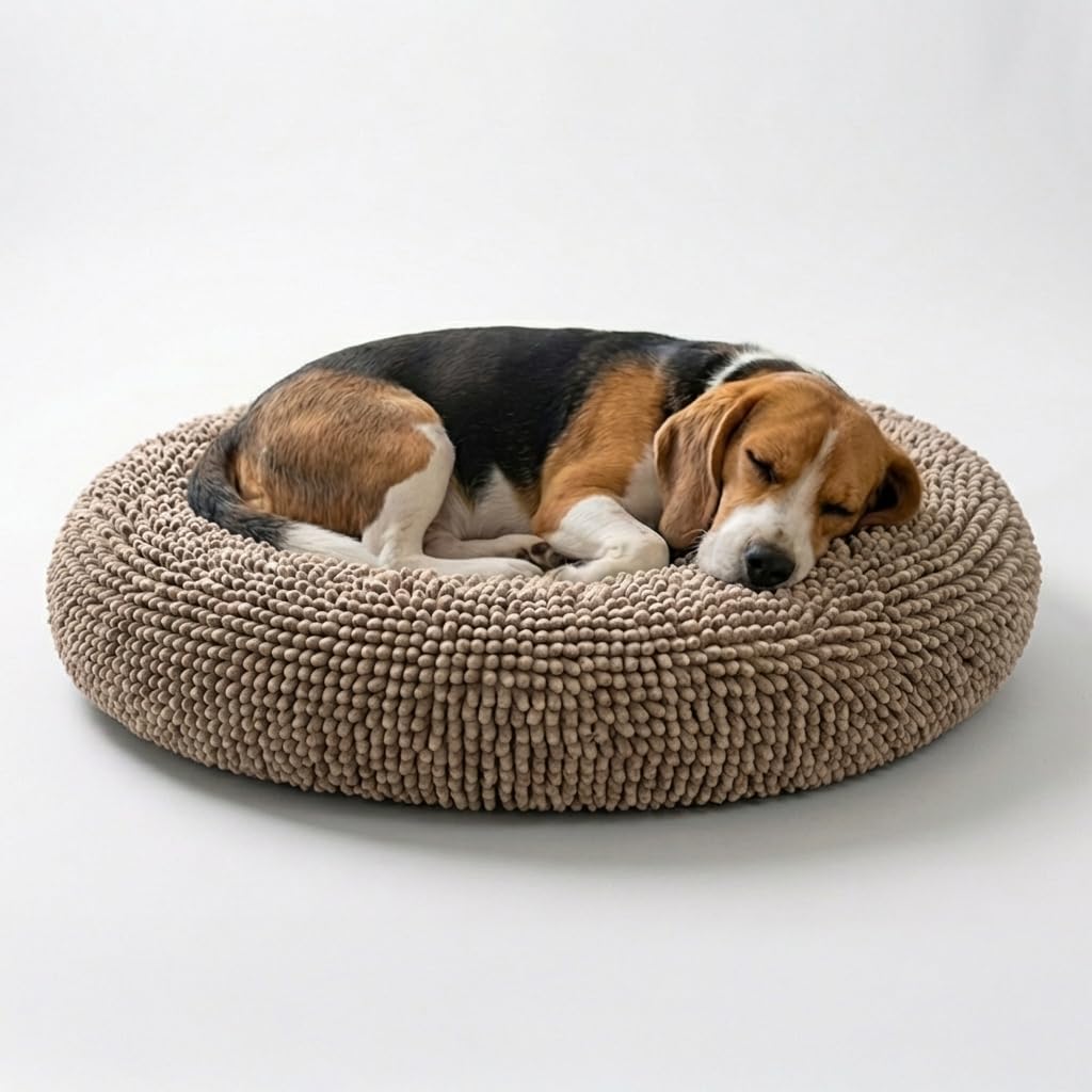 Muddy Mat® Cloud K-9 Bed for Dogs & Cats, Soft & Relaxing Donut Dog Bed, Chenille Material, Removable Cover, Washable & Dryer Safe