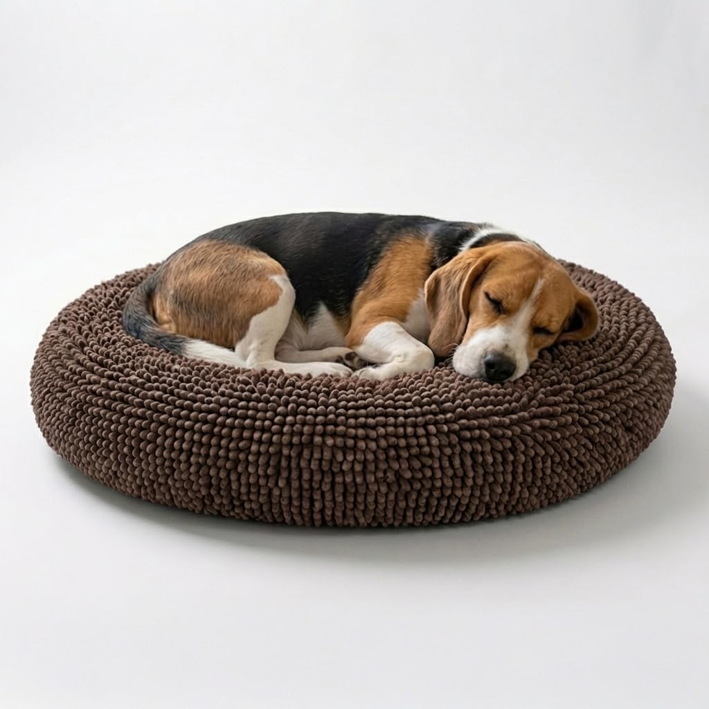 Muddy Mat® Cloud K-9 Bed for Dogs & Cats, Soft & Relaxing Donut Dog Bed, Chenille Material, Removable Cover, Washable & Dryer Safe