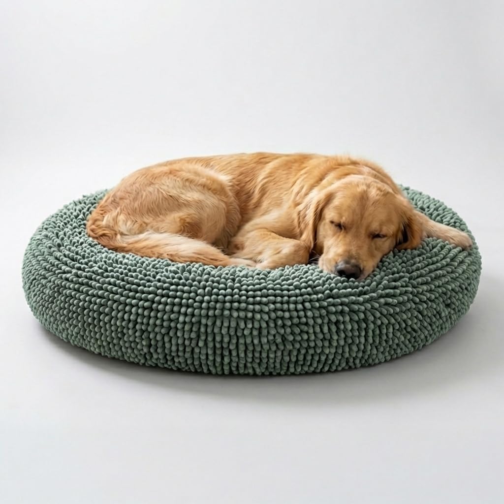 Muddy Mat® Cloud K-9 Bed for Dogs & Cats, Soft & Relaxing Donut Dog Bed, Chenille Material, Removable Cover, Washable & Dryer Safe