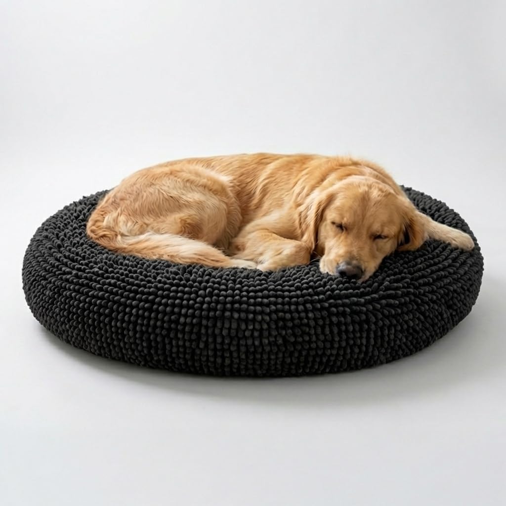 Muddy Mat® Cloud K-9 Bed for Dogs & Cats, Soft & Relaxing Donut Dog Bed, Chenille Material, Removable Cover, Washable & Dryer Safe
