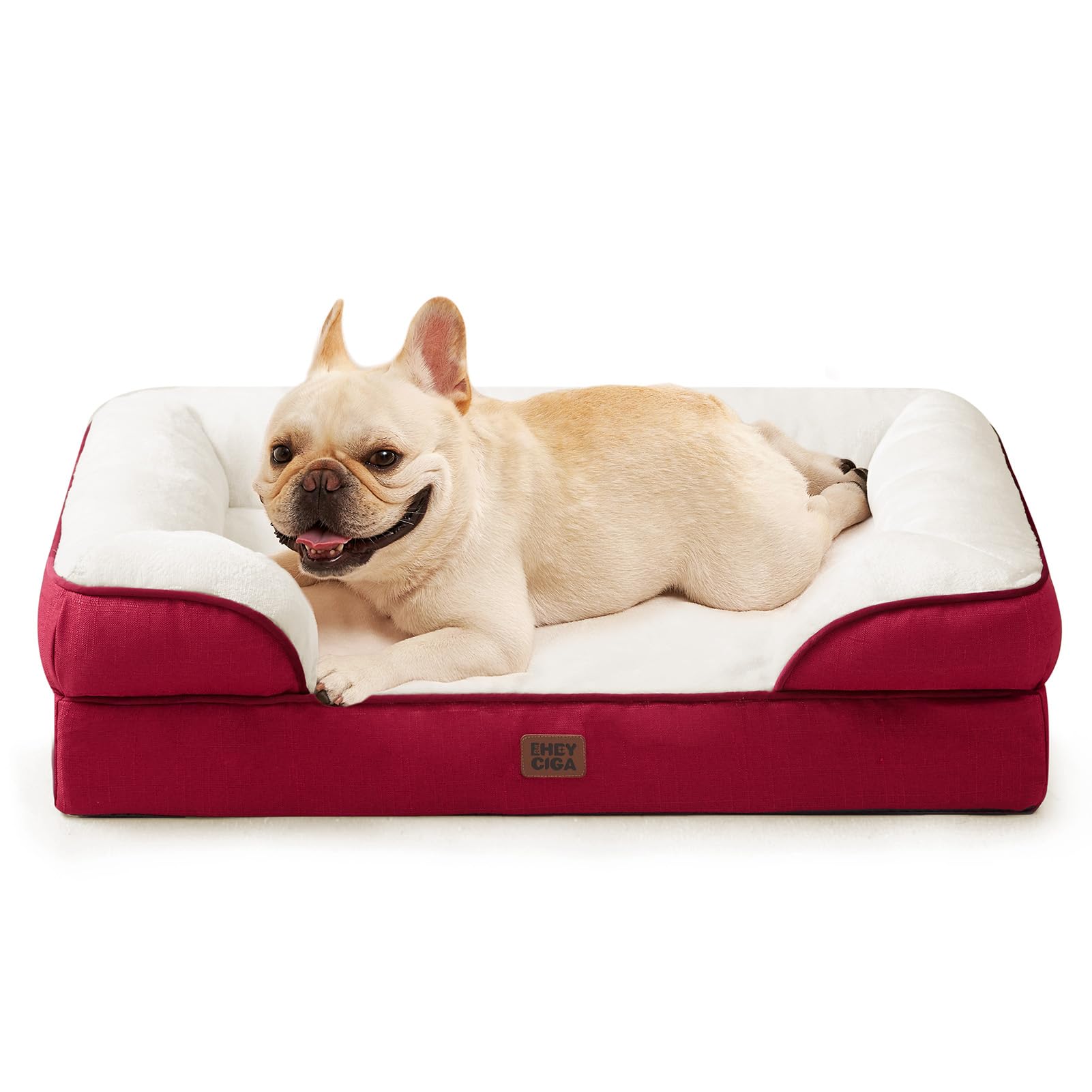 EHEYCIGA Orthopedic Dog Beds for Medium Large Extra Large Dogs, Waterproof Memory Foam XL Dog Bed with Sides, Egg-Crate Foam Couch Bed with Washable Removable Cover