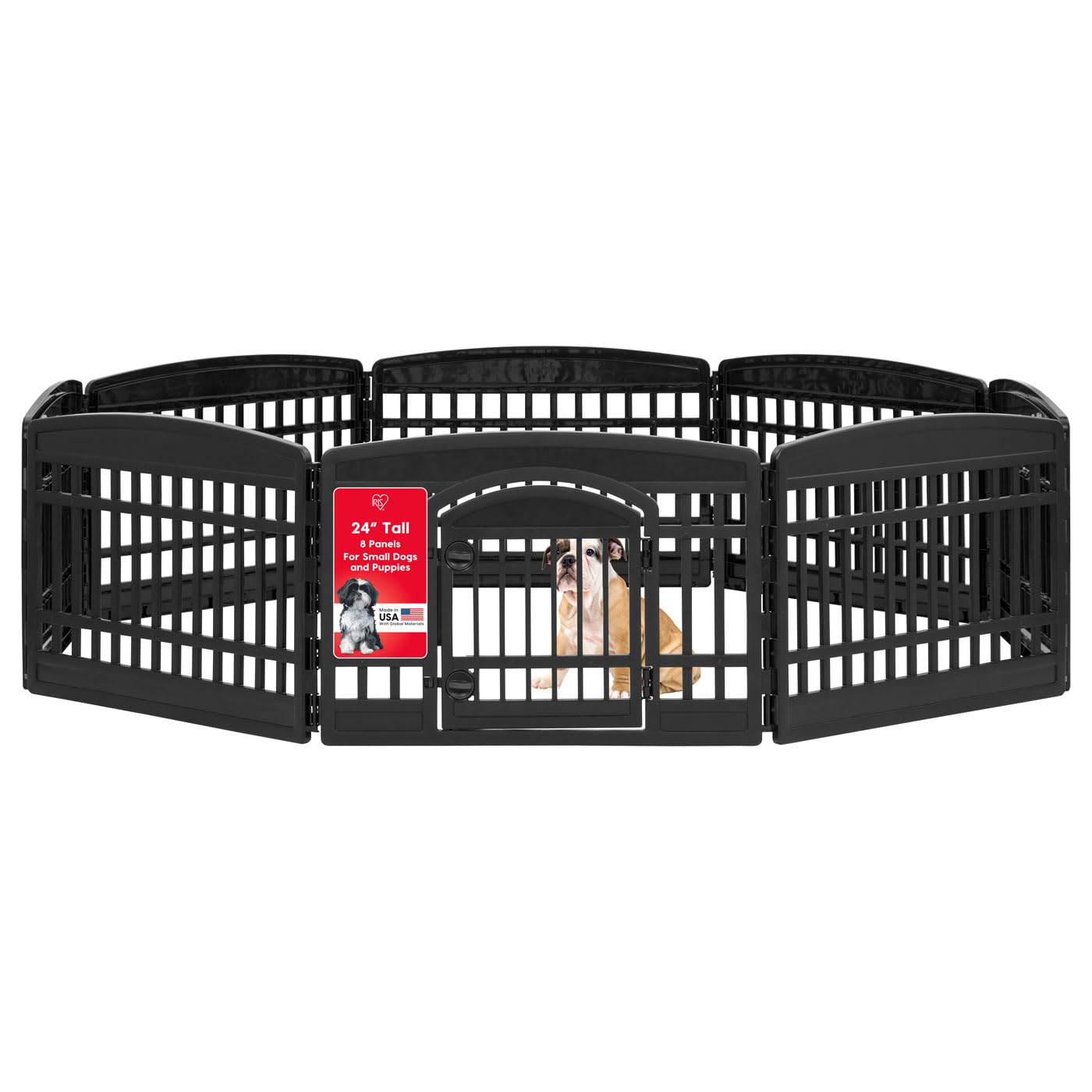 8 Panel Dog Playpen 34 Inch Tall Foldable Indoor Outdoor Enclosure