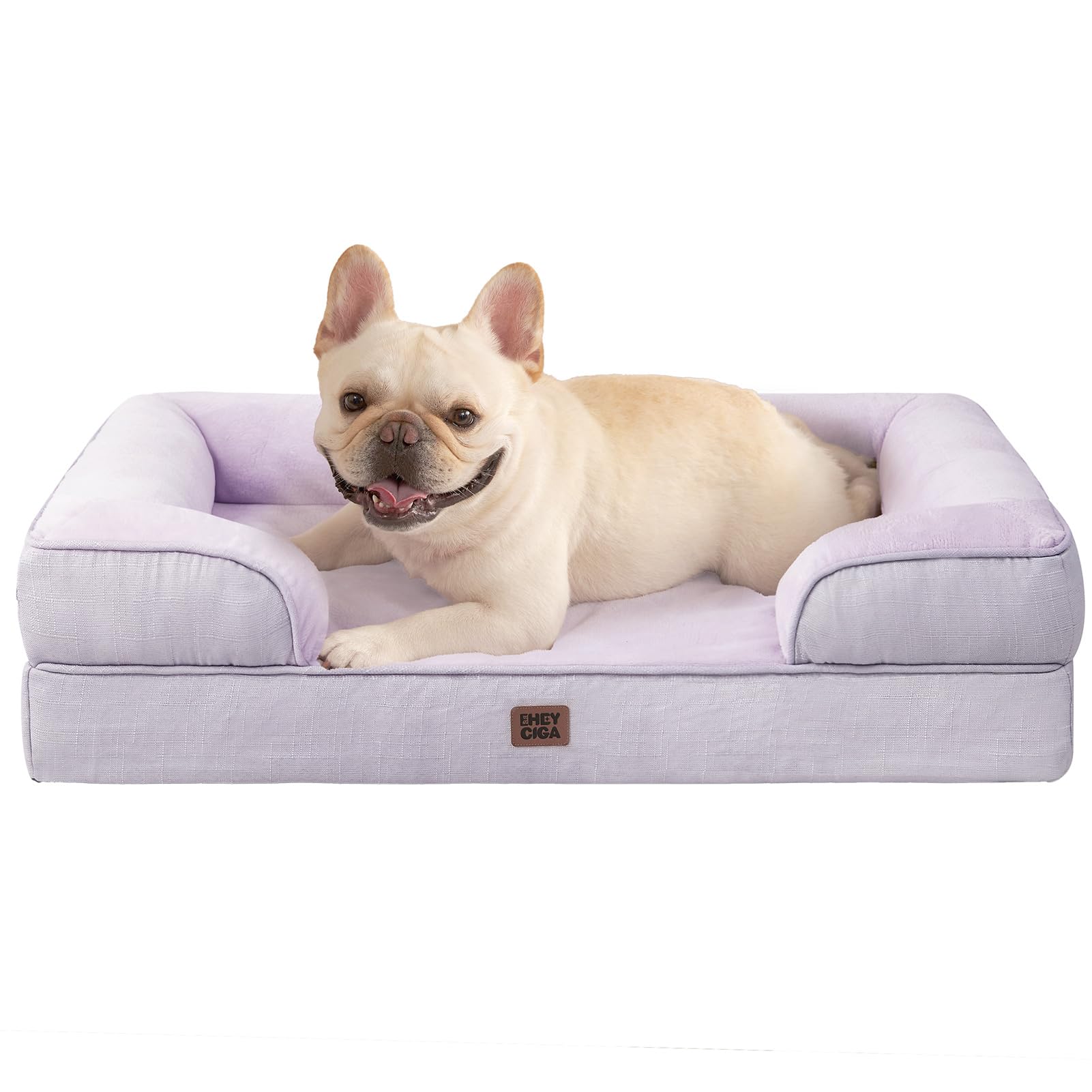EHEYCIGA Orthopedic Dog Beds for Medium Large Extra Large Dogs, Waterproof Memory Foam XL Dog Bed with Sides, Egg-Crate Foam Couch Bed with Washable Removable Cover