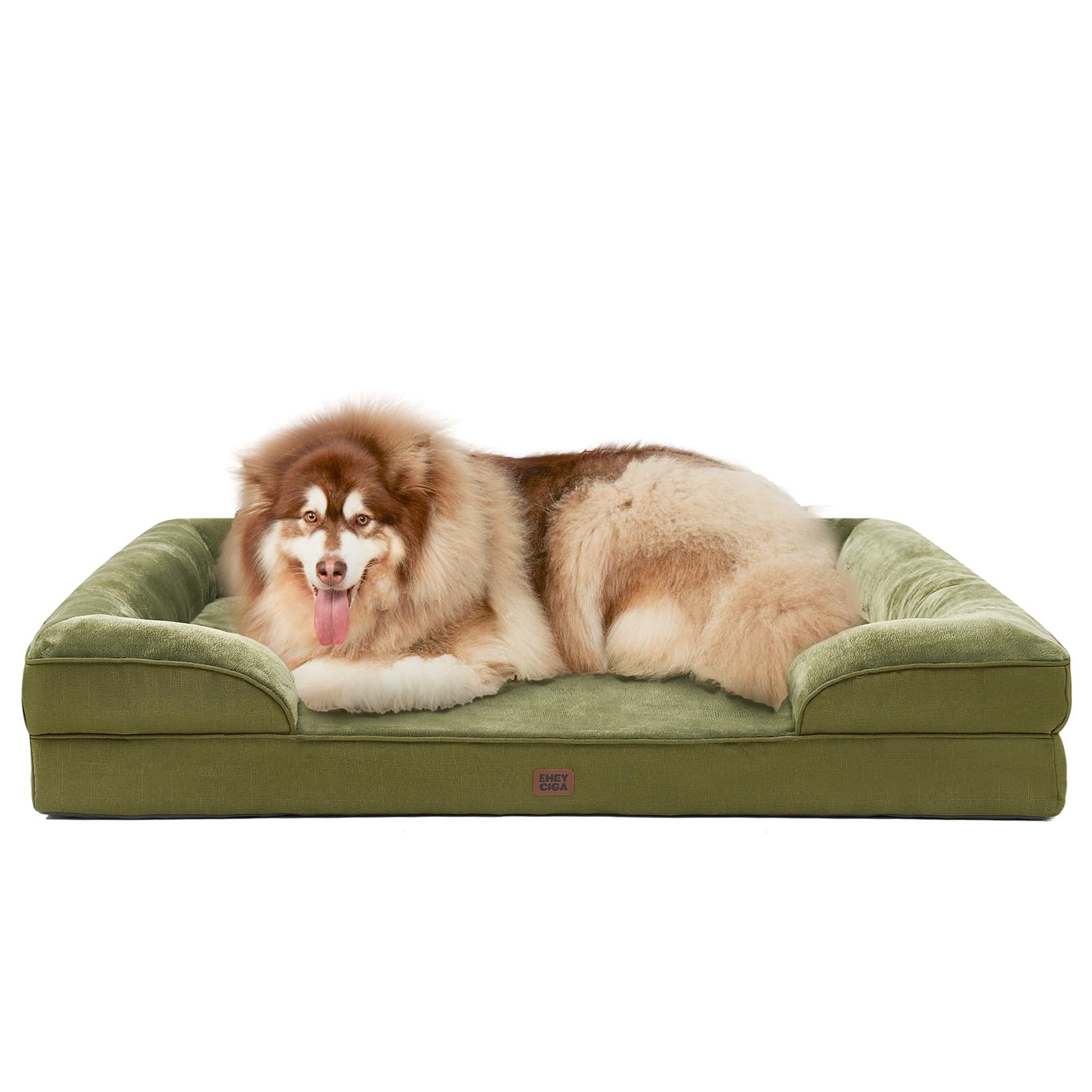 EHEYCIGA Orthopedic Dog Beds for Medium Large Extra Large Dogs, Waterproof Memory Foam XL Dog Bed with Sides, Egg-Crate Foam Couch Bed with Washable Removable Cover