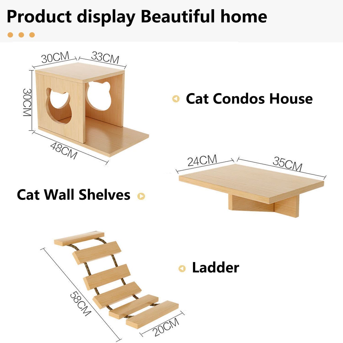 Cat Wall Shelves Furniture Set Condo Perch Bridge Scratcher