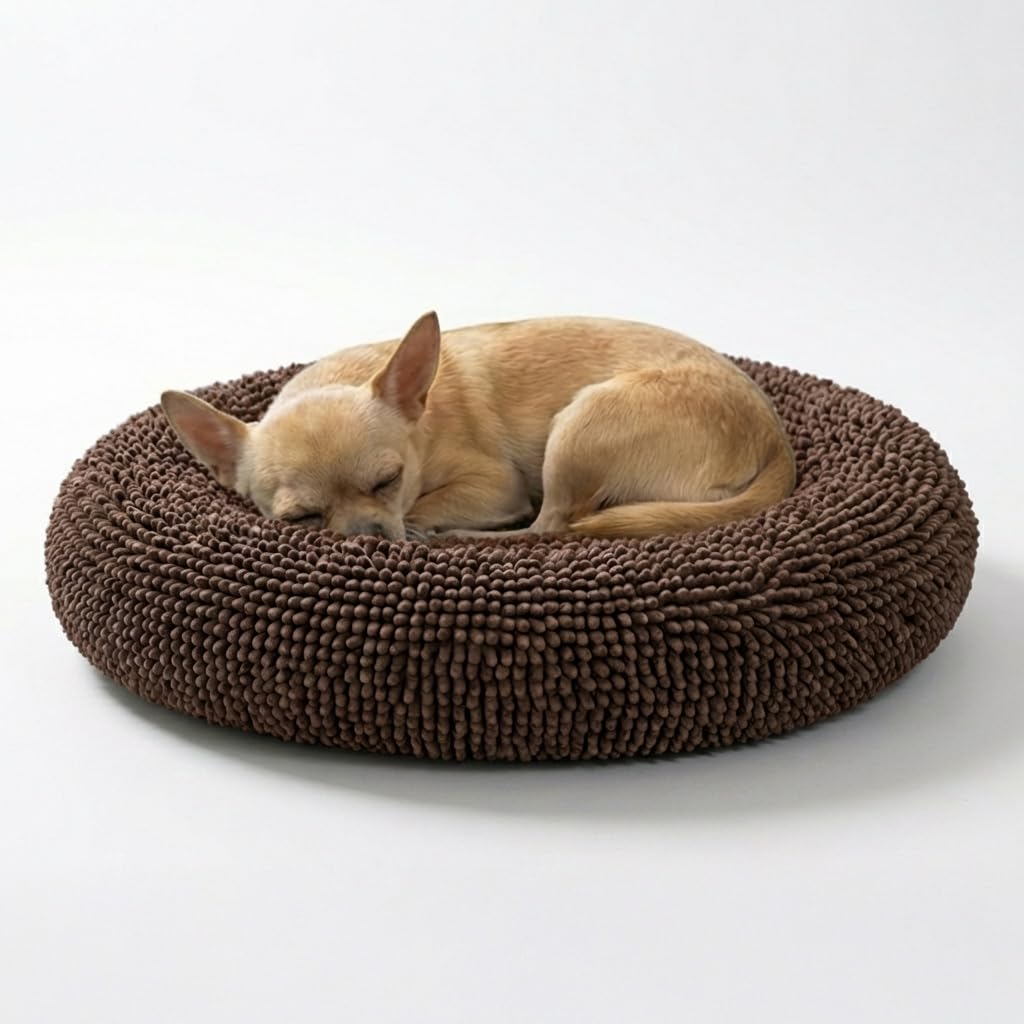 Muddy Mat® Cloud K-9 Bed for Dogs & Cats, Soft & Relaxing Donut Dog Bed, Chenille Material, Removable Cover, Washable & Dryer Safe