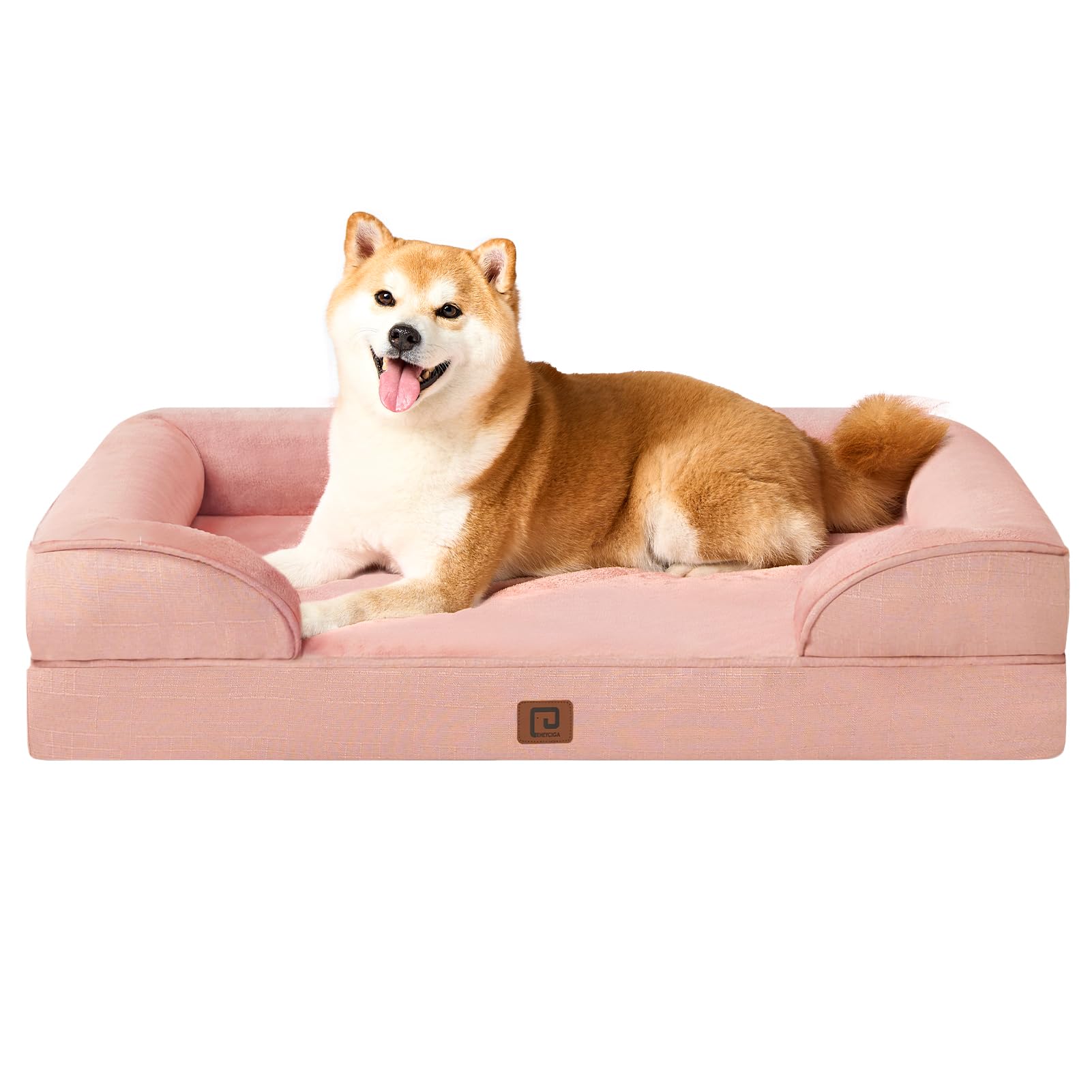 EHEYCIGA Orthopedic Dog Beds for Medium Large Extra Large Dogs, Waterproof Memory Foam XL Dog Bed with Sides, Egg-Crate Foam Couch Bed with Washable Removable Cover
