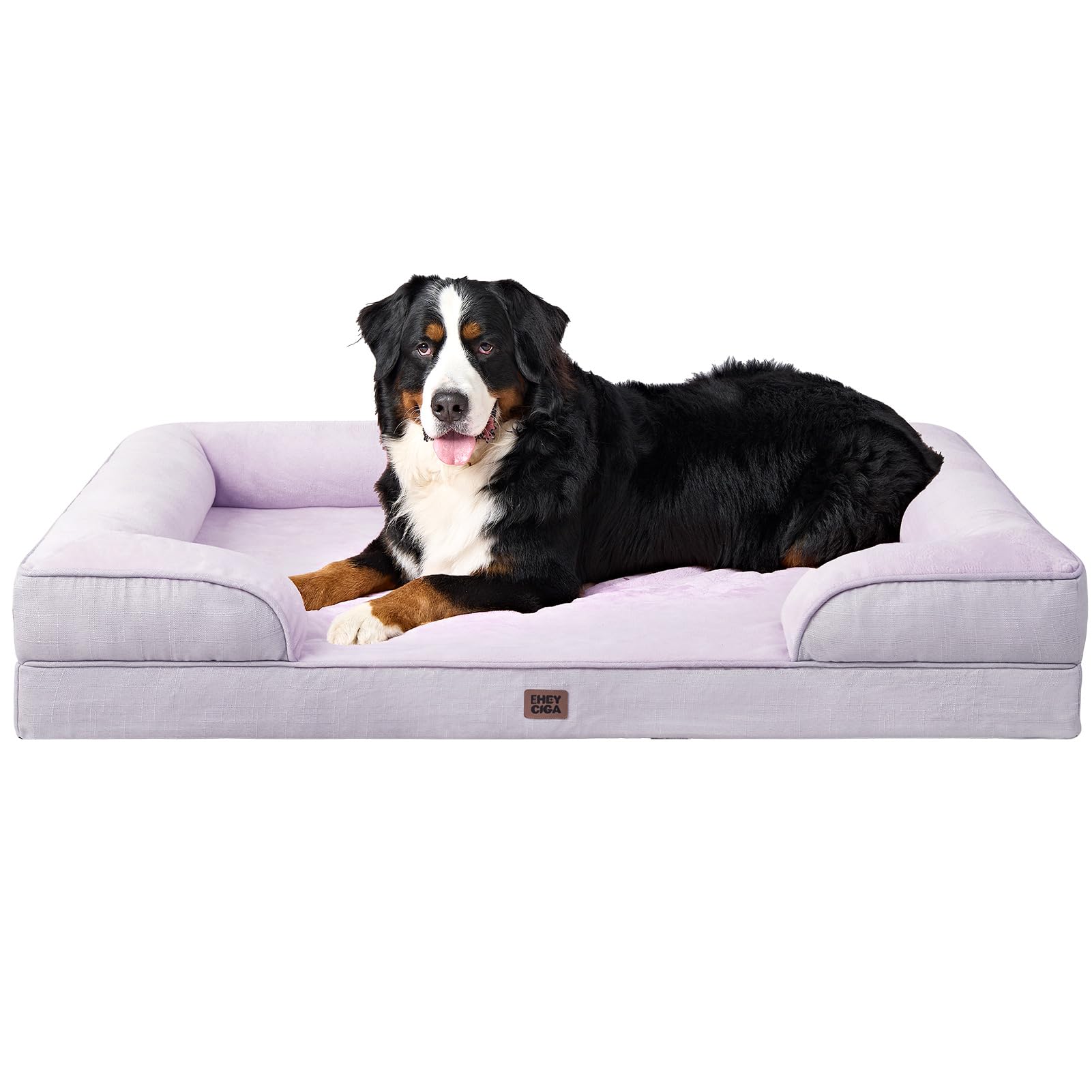 EHEYCIGA Orthopedic Dog Beds for Medium Large Extra Large Dogs, Waterproof Memory Foam XL Dog Bed with Sides, Egg-Crate Foam Couch Bed with Washable Removable Cover