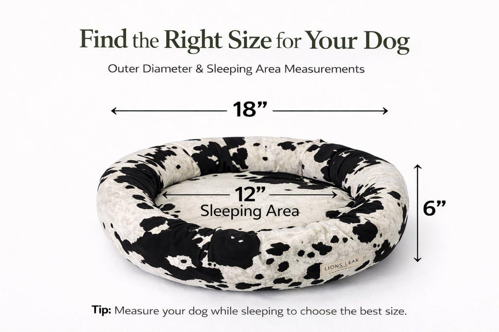 LIONS LEAK Round Dog Bed – Natural Canvas, Removable Washable Cover, Raw Cotton or Latex Fill, Hypoallergenic Non-Toxic, Made in USA