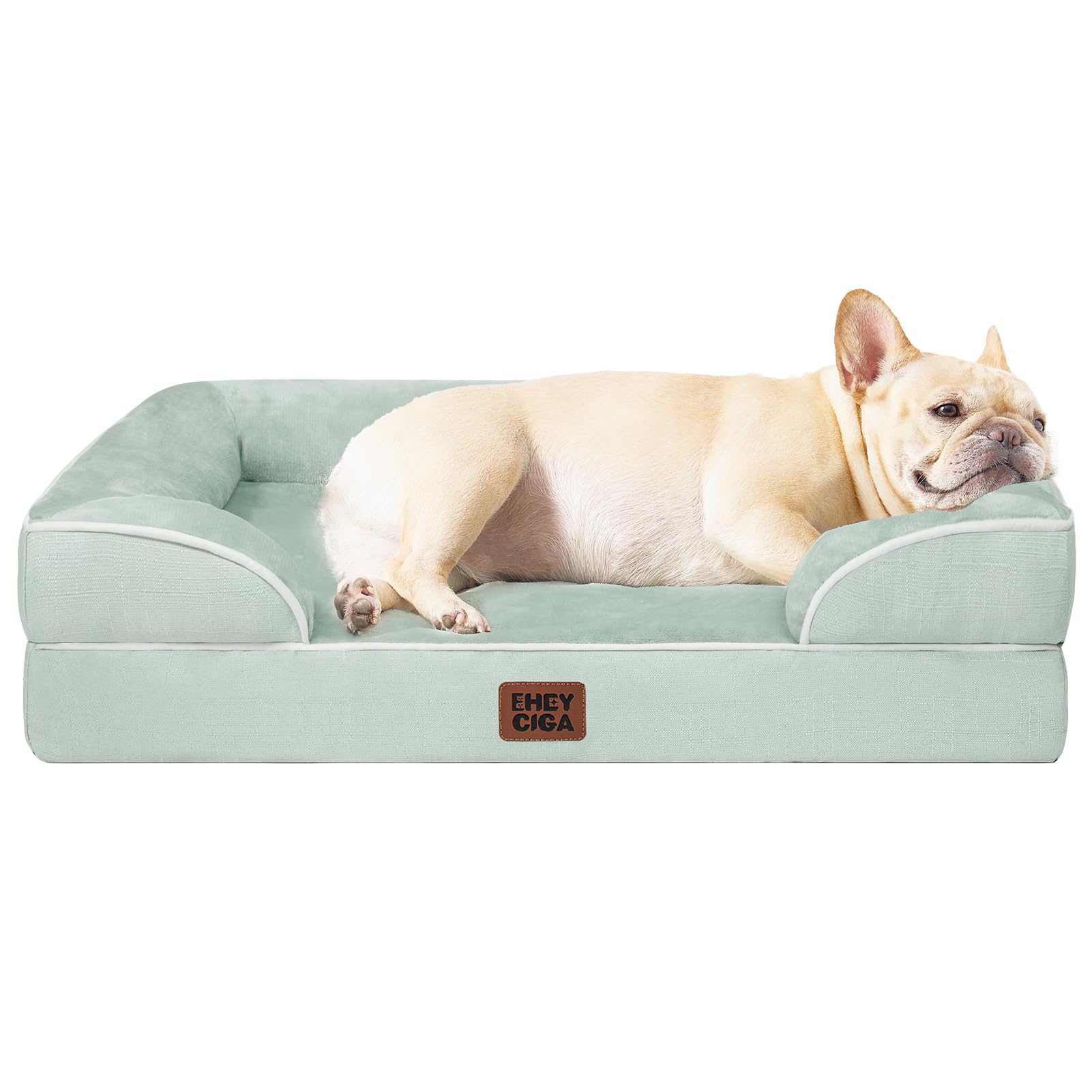 EHEYCIGA Orthopedic Dog Beds for Medium Large Extra Large Dogs, Waterproof Memory Foam XL Dog Bed with Sides, Egg-Crate Foam Couch Bed with Washable Removable Cover