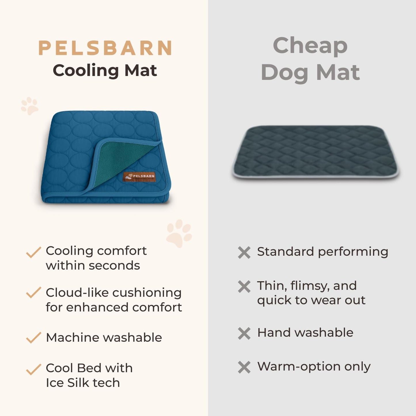 Cooling Dog Mat Ice Silk Self Cooling Non-Slip Washable