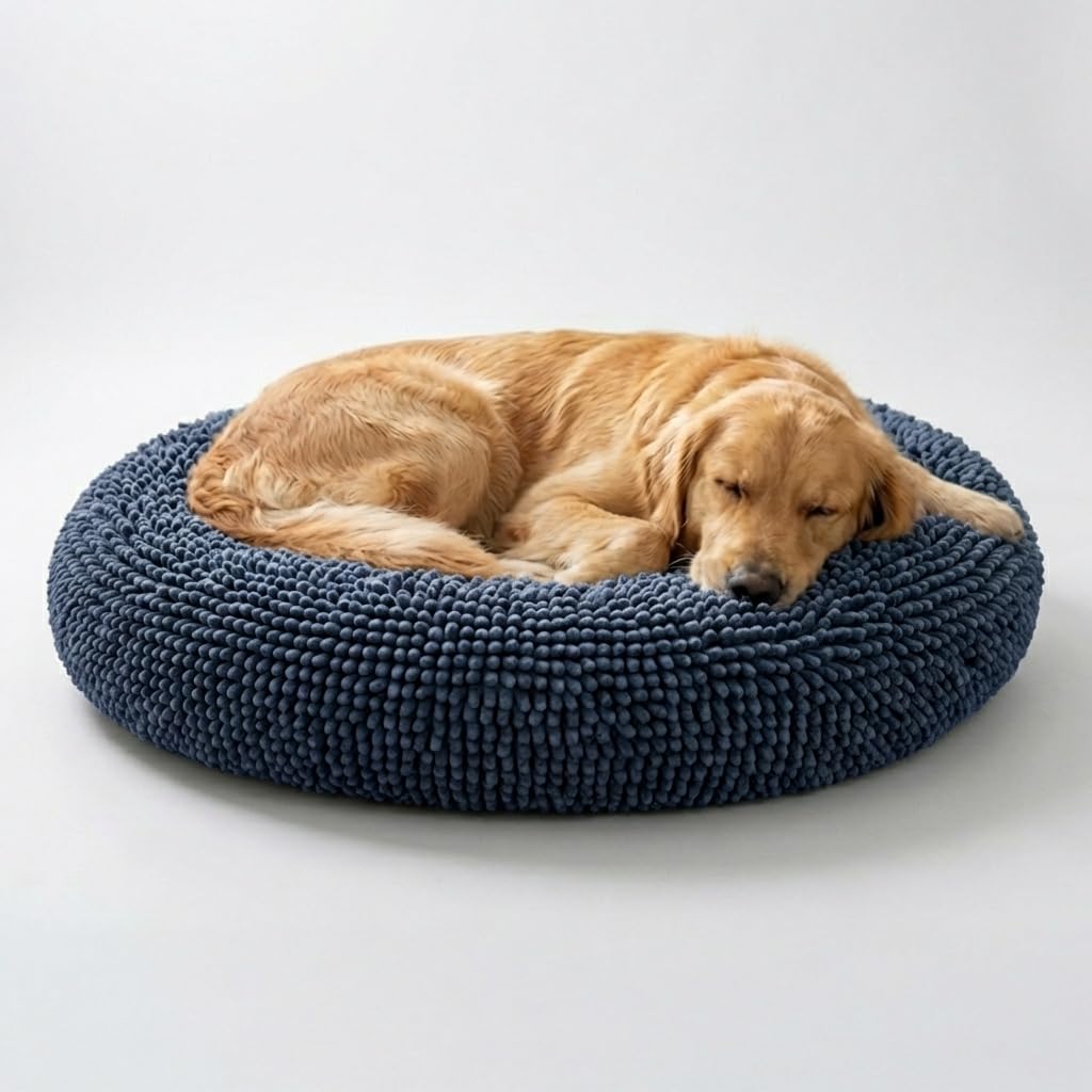 Muddy Mat® Cloud K-9 Bed for Dogs & Cats, Soft & Relaxing Donut Dog Bed, Chenille Material, Removable Cover, Washable & Dryer Safe