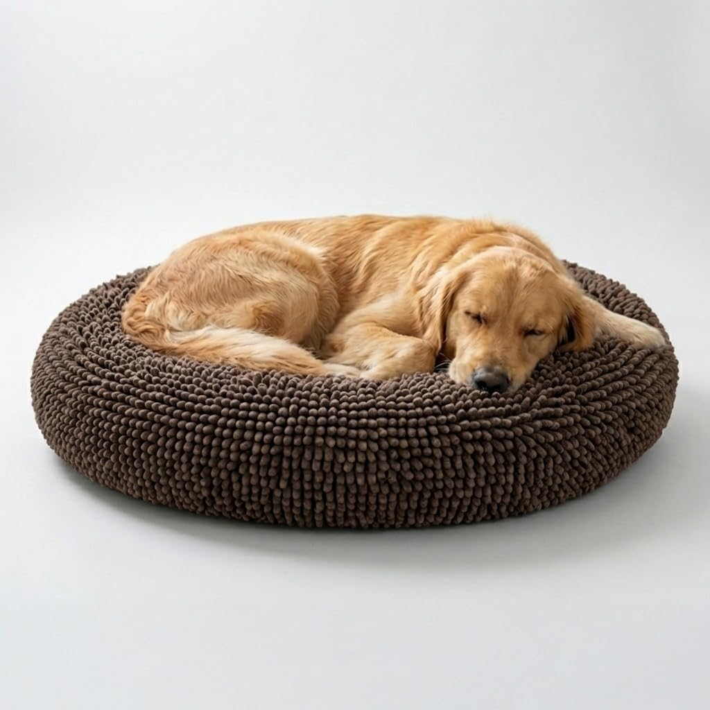 Muddy Mat® Cloud K-9 Bed for Dogs & Cats, Soft & Relaxing Donut Dog Bed, Chenille Material, Removable Cover, Washable & Dryer Safe