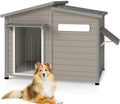 Ketive Outdoor Dog House with Removable Floor, Raised Feet, Anti-Chewing Iron Frame – Weatherproof Wooden Kennel with Roof, Movable Window for Indoor/Outdoor Use, Ideal for Dogs