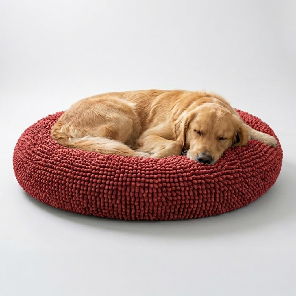 Muddy Mat® Cloud K-9 Bed for Dogs & Cats, Soft & Relaxing Donut Dog Bed, Chenille Material, Removable Cover, Washable & Dryer Safe