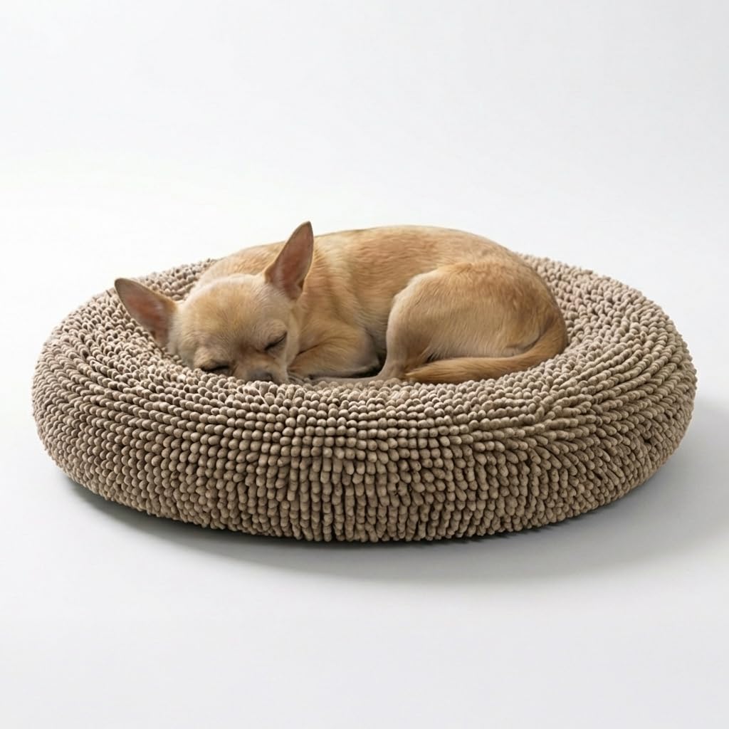 Muddy Mat® Cloud K-9 Bed for Dogs & Cats, Soft & Relaxing Donut Dog Bed, Chenille Material, Removable Cover, Washable & Dryer Safe