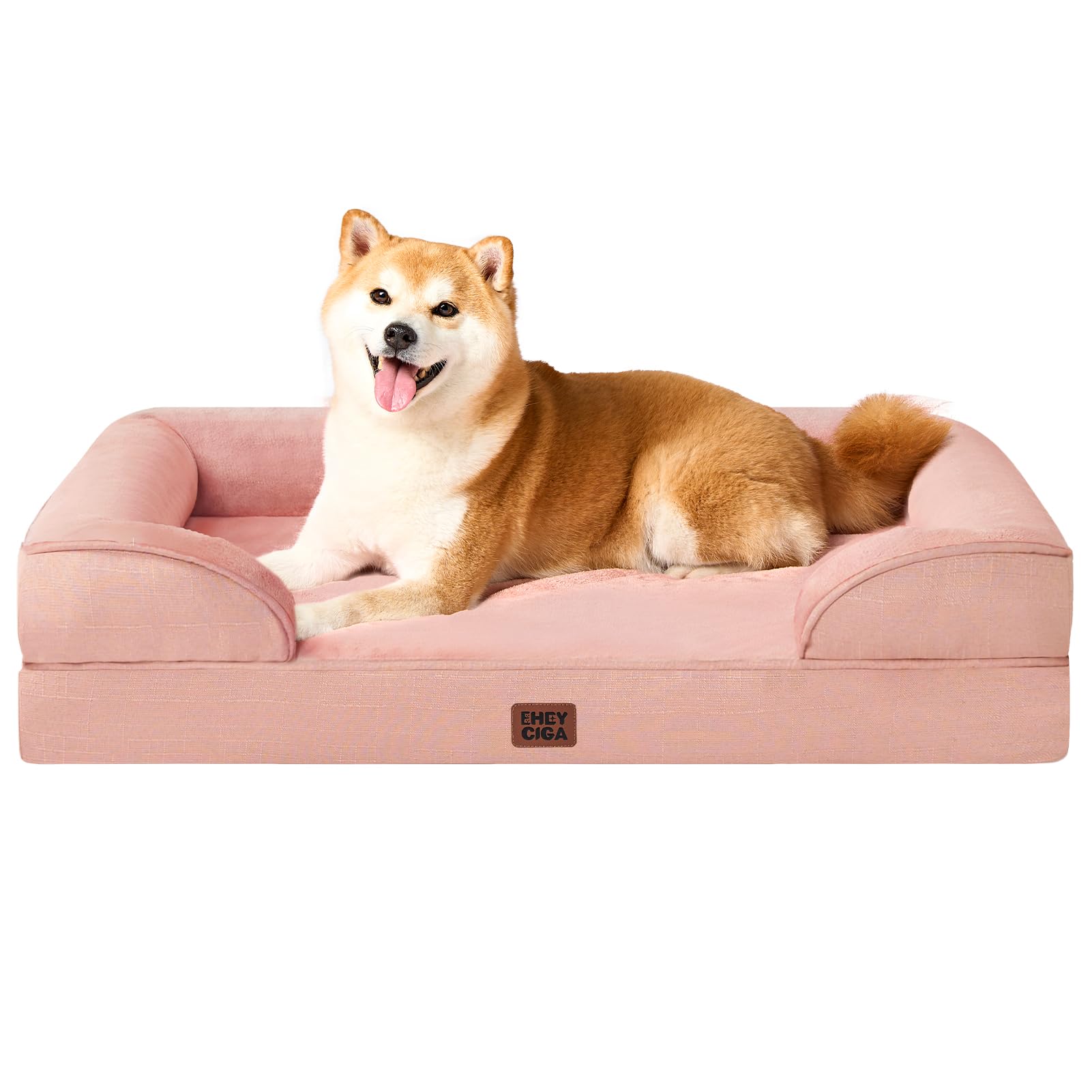 EHEYCIGA Orthopedic Dog Beds for Medium Large Extra Large Dogs, Waterproof Memory Foam XL Dog Bed with Sides, Egg-Crate Foam Couch Bed with Washable Removable Cover
