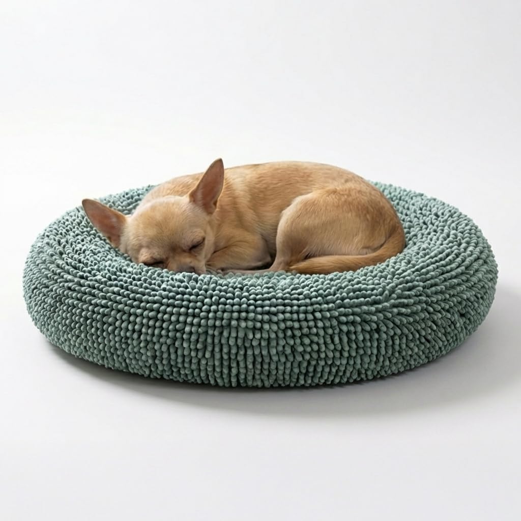 Muddy Mat® Cloud K-9 Bed for Dogs & Cats, Soft & Relaxing Donut Dog Bed, Chenille Material, Removable Cover, Washable & Dryer Safe