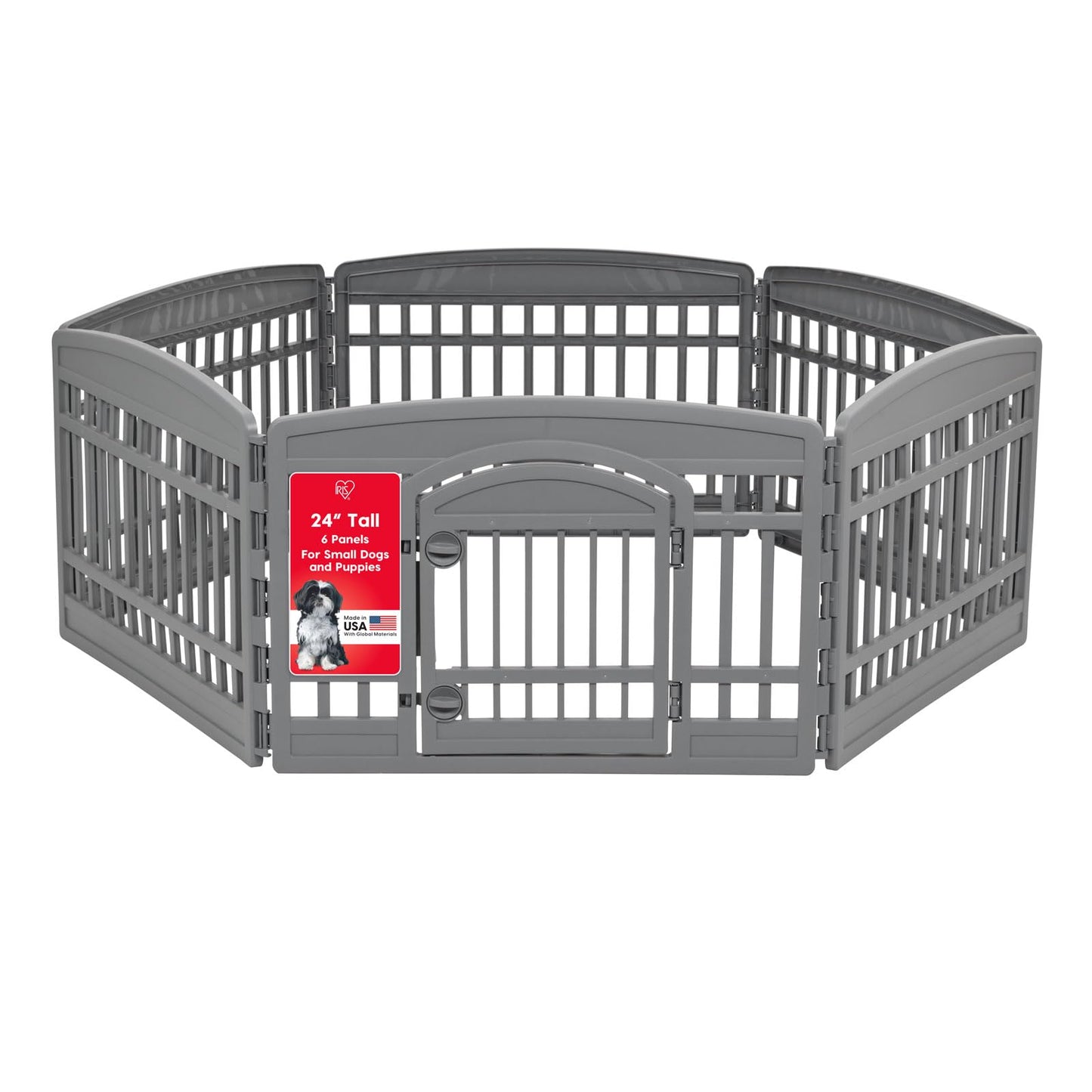 8 Panel Dog Playpen 34 Inch Tall Foldable Indoor Outdoor Enclosure