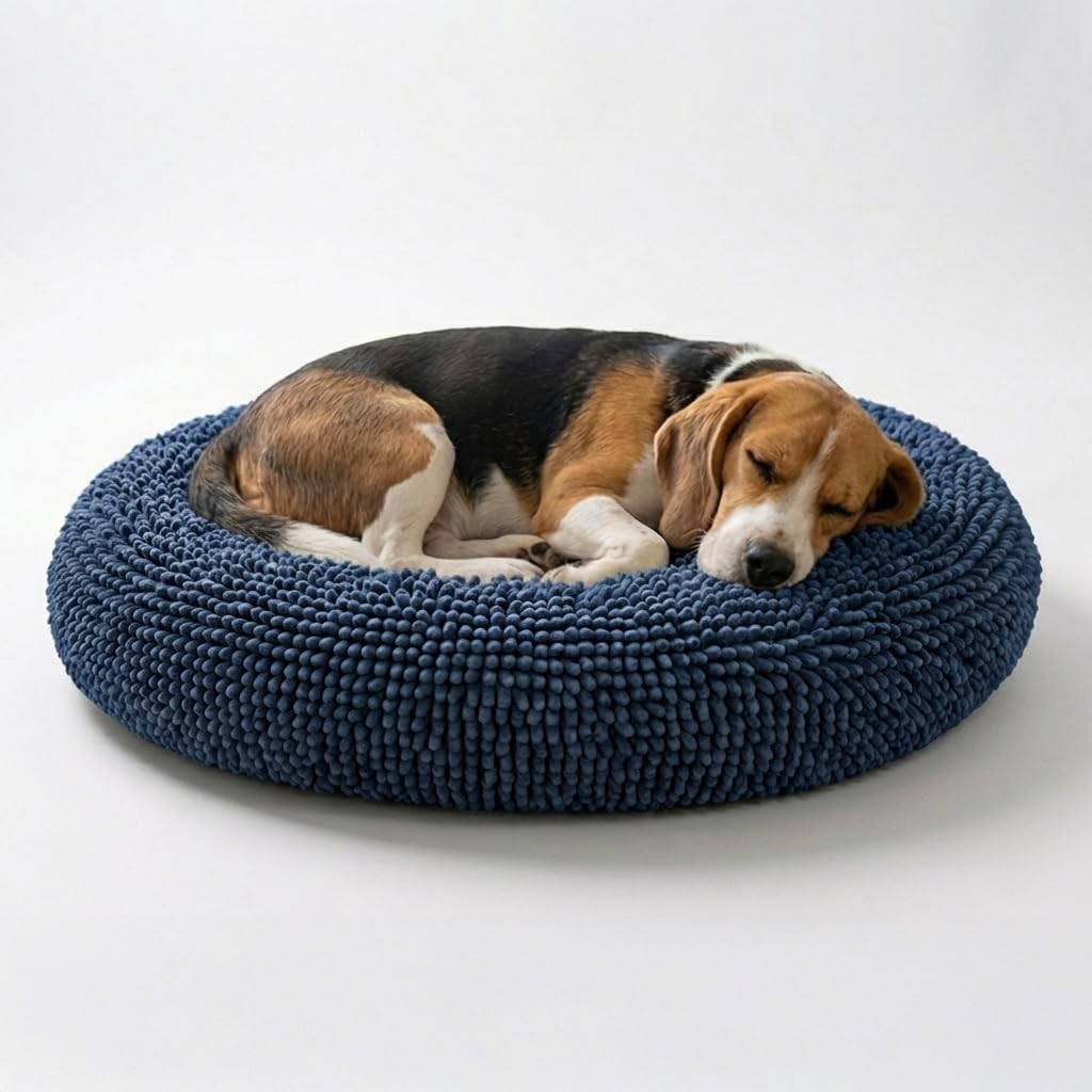 Muddy Mat® Cloud K-9 Bed for Dogs & Cats, Soft & Relaxing Donut Dog Bed, Chenille Material, Removable Cover, Washable & Dryer Safe