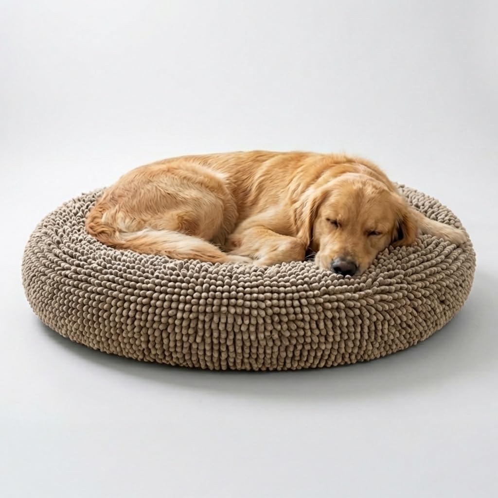 Muddy Mat® Cloud K-9 Bed for Dogs & Cats, Soft & Relaxing Donut Dog Bed, Chenille Material, Removable Cover, Washable & Dryer Safe
