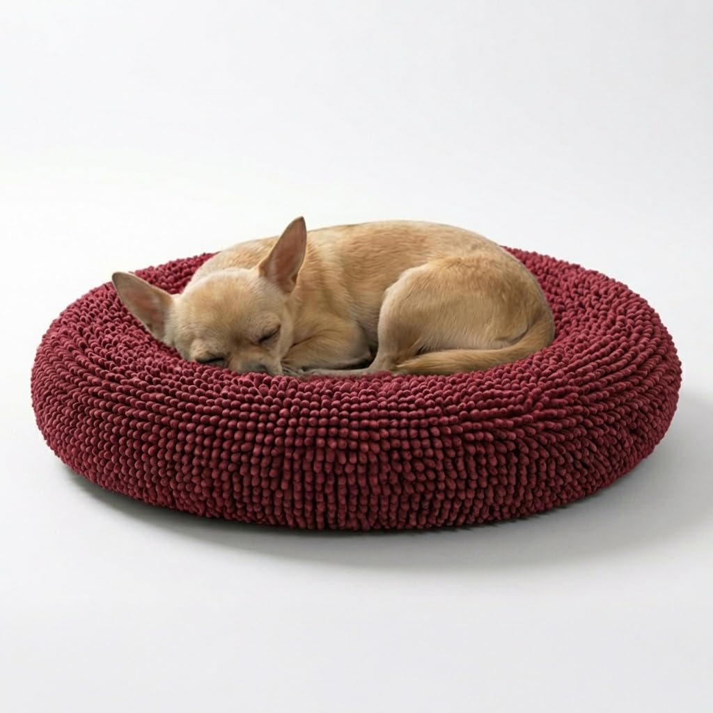 Muddy Mat® Cloud K-9 Bed for Dogs & Cats, Soft & Relaxing Donut Dog Bed, Chenille Material, Removable Cover, Washable & Dryer Safe