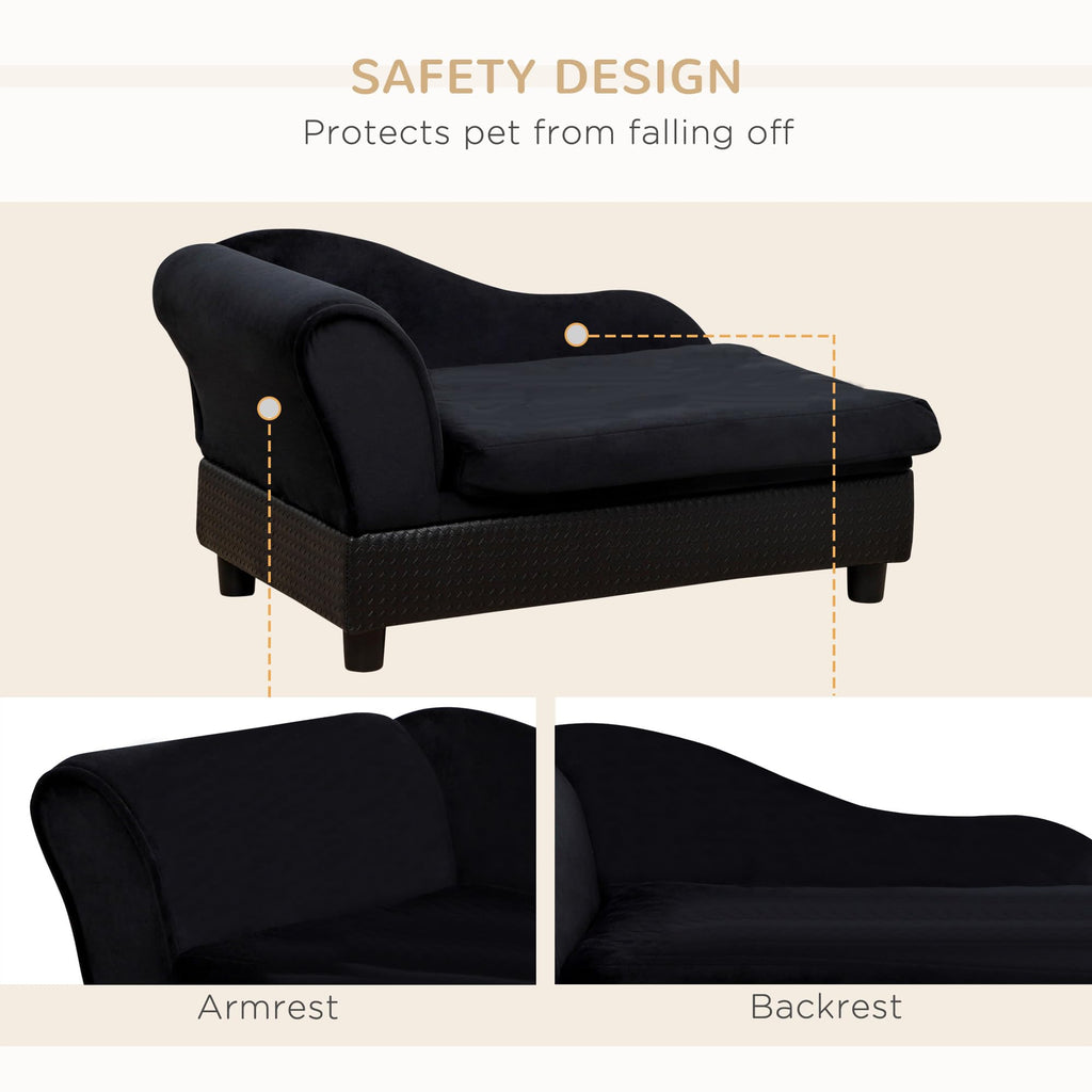 PawHut Luxury Fancy Dog Couch with Hidden Storage, Small Dog Sofa Bed with 2" Soft Foam, Modern Pet Furniture for Puppies & Little Breeds