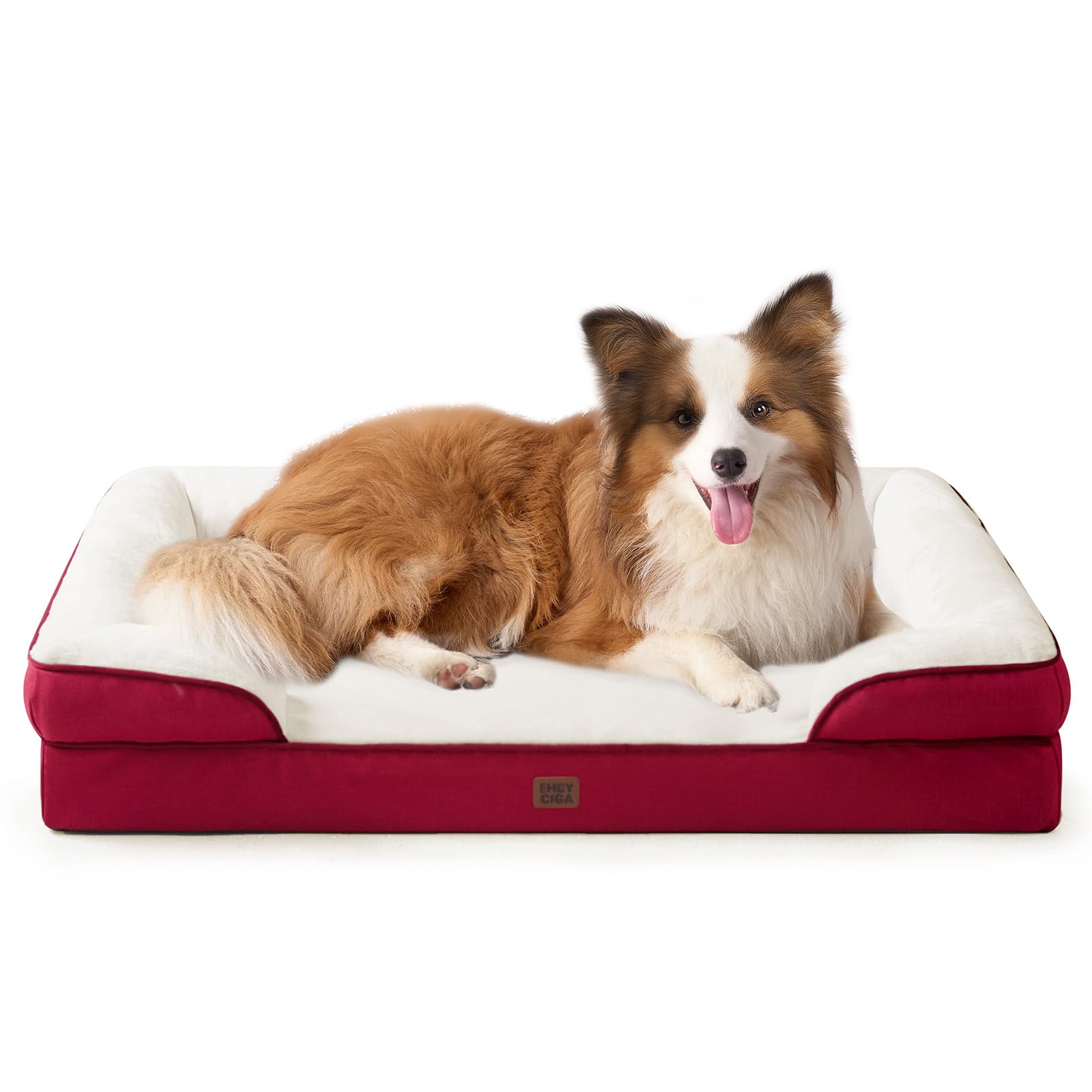 EHEYCIGA Orthopedic Dog Beds for Medium Large Extra Large Dogs, Waterproof Memory Foam XL Dog Bed with Sides, Egg-Crate Foam Couch Bed with Washable Removable Cover