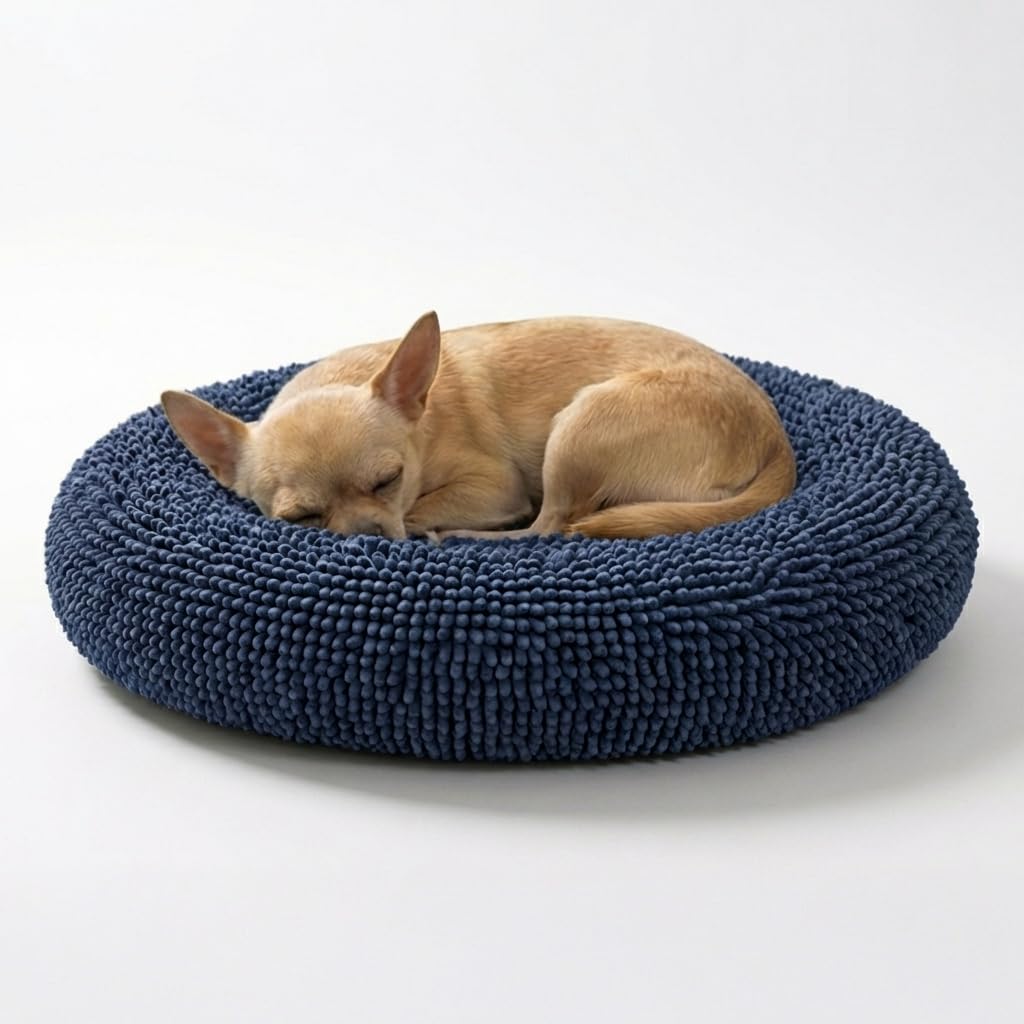 Muddy Mat® Cloud K-9 Bed for Dogs & Cats, Soft & Relaxing Donut Dog Bed, Chenille Material, Removable Cover, Washable & Dryer Safe