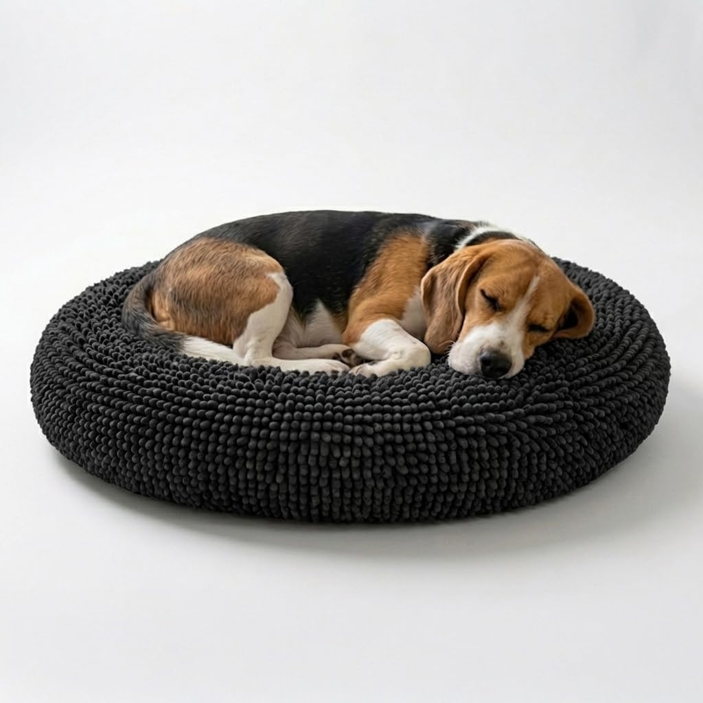 Muddy Mat® Cloud K-9 Bed for Dogs & Cats, Soft & Relaxing Donut Dog Bed, Chenille Material, Removable Cover, Washable & Dryer Safe